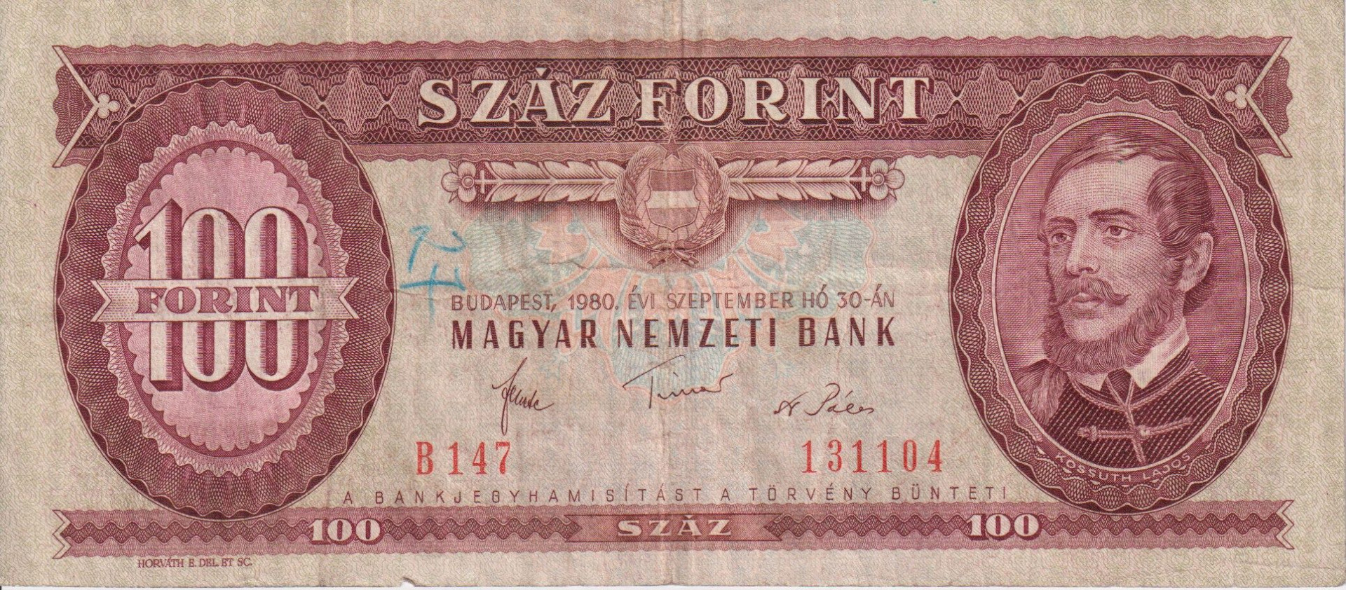 100 Forint 1980. ( B 147 )