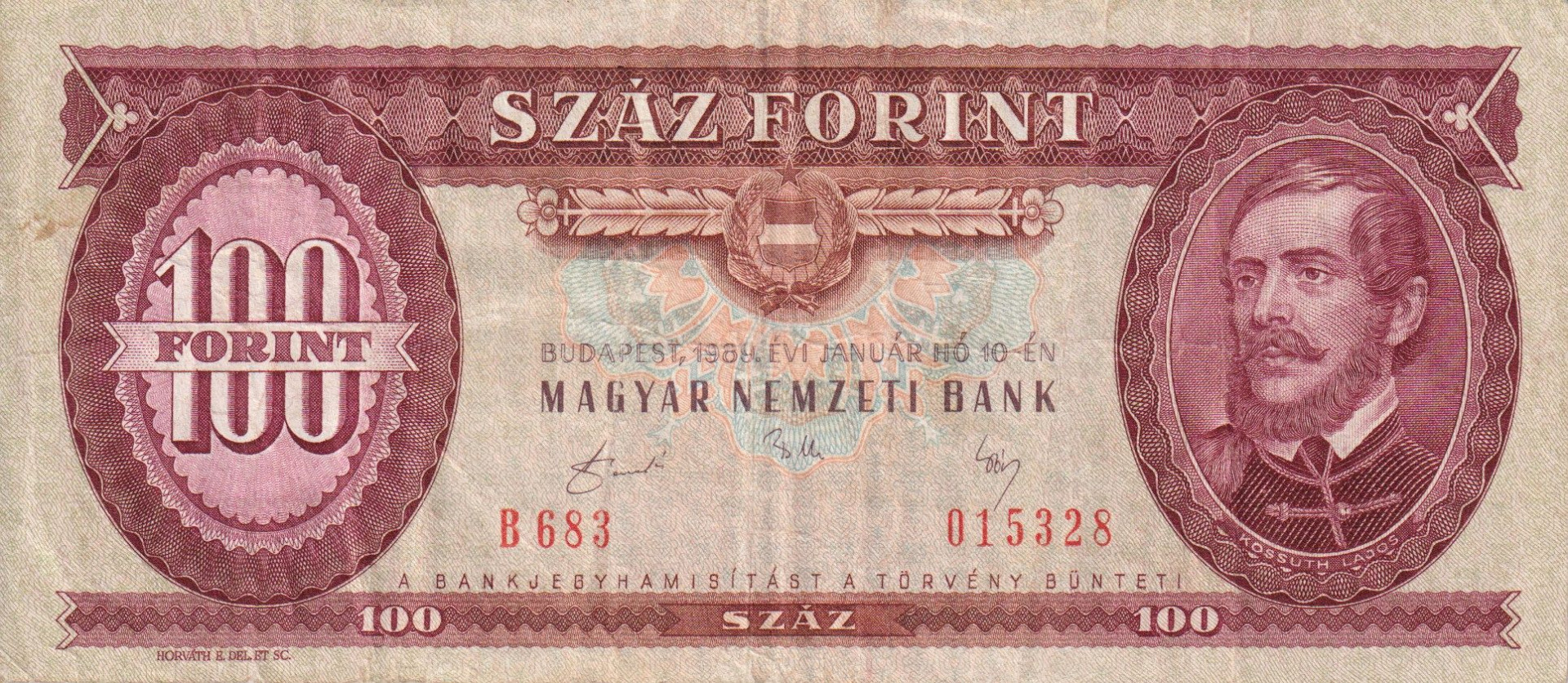 100 Forint 1989. ( B 683 )