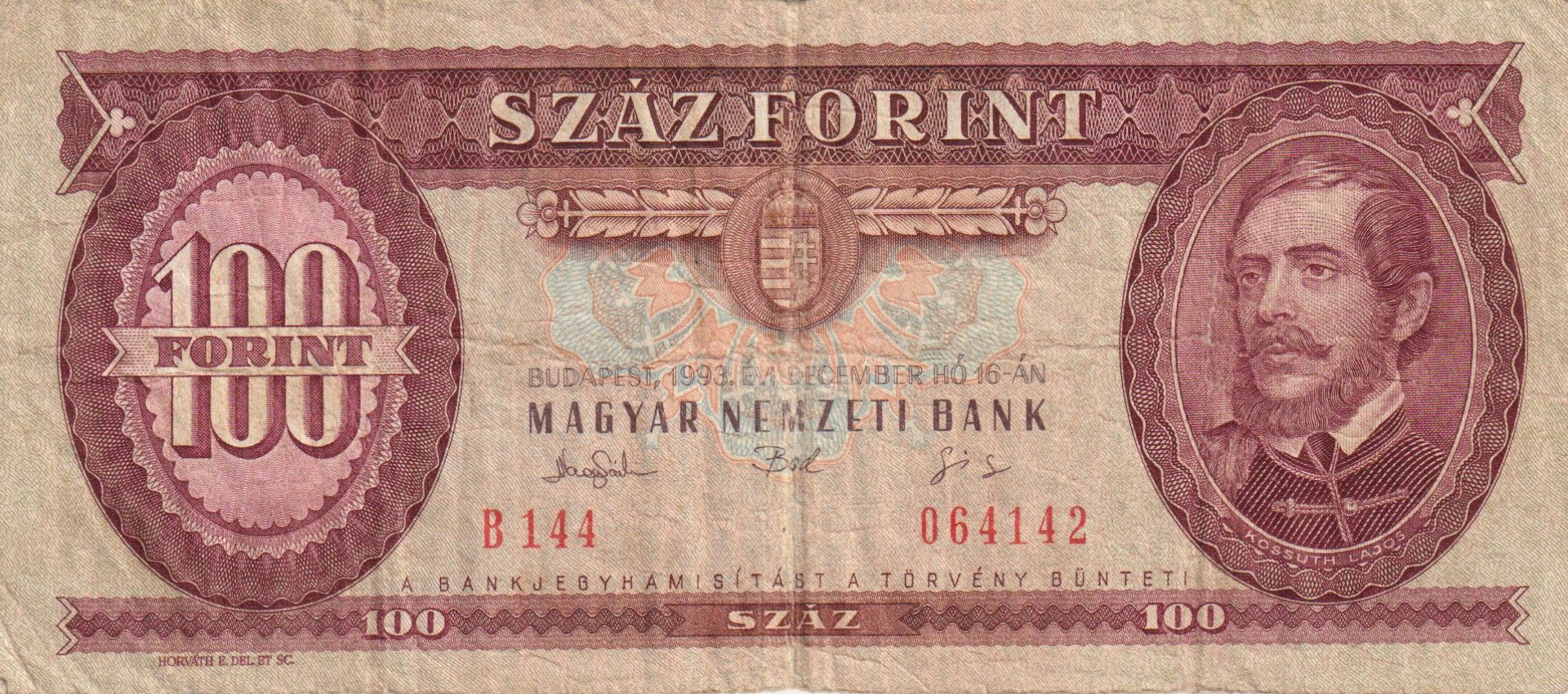 100 Forint 1993. ( B 144 )