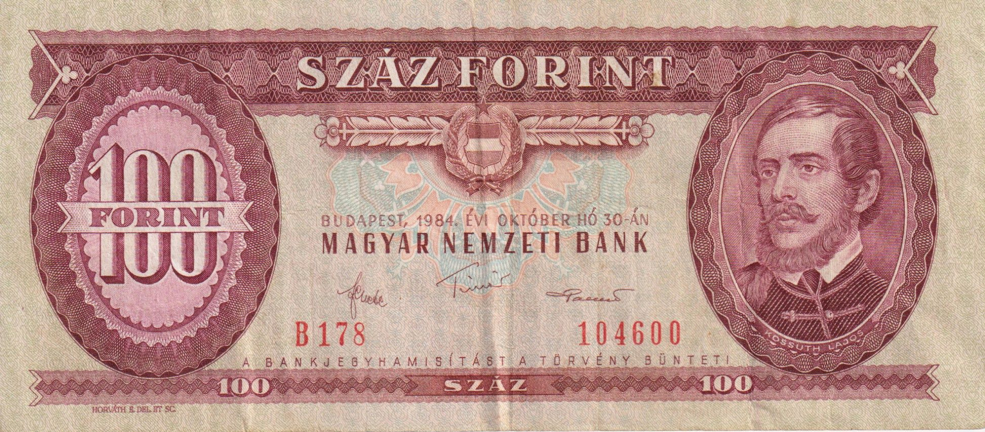 100 Forint 1984. ( B 178 )