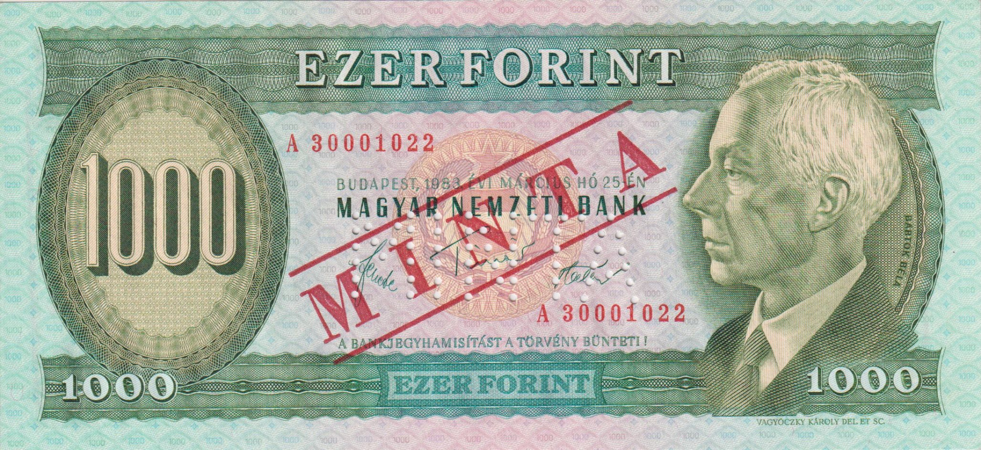 1000 Forint 1983.A  MINTA