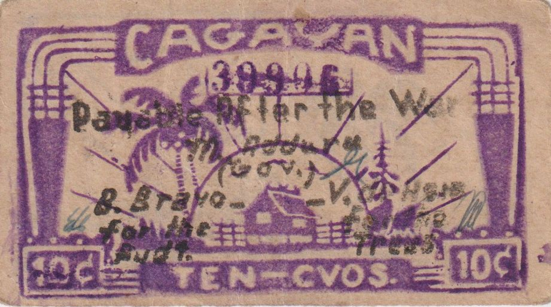 Fülöp-szig. II.Vh. 10 centavos  1942.Ser. CAGAYAN tartomány  Kat:S180a