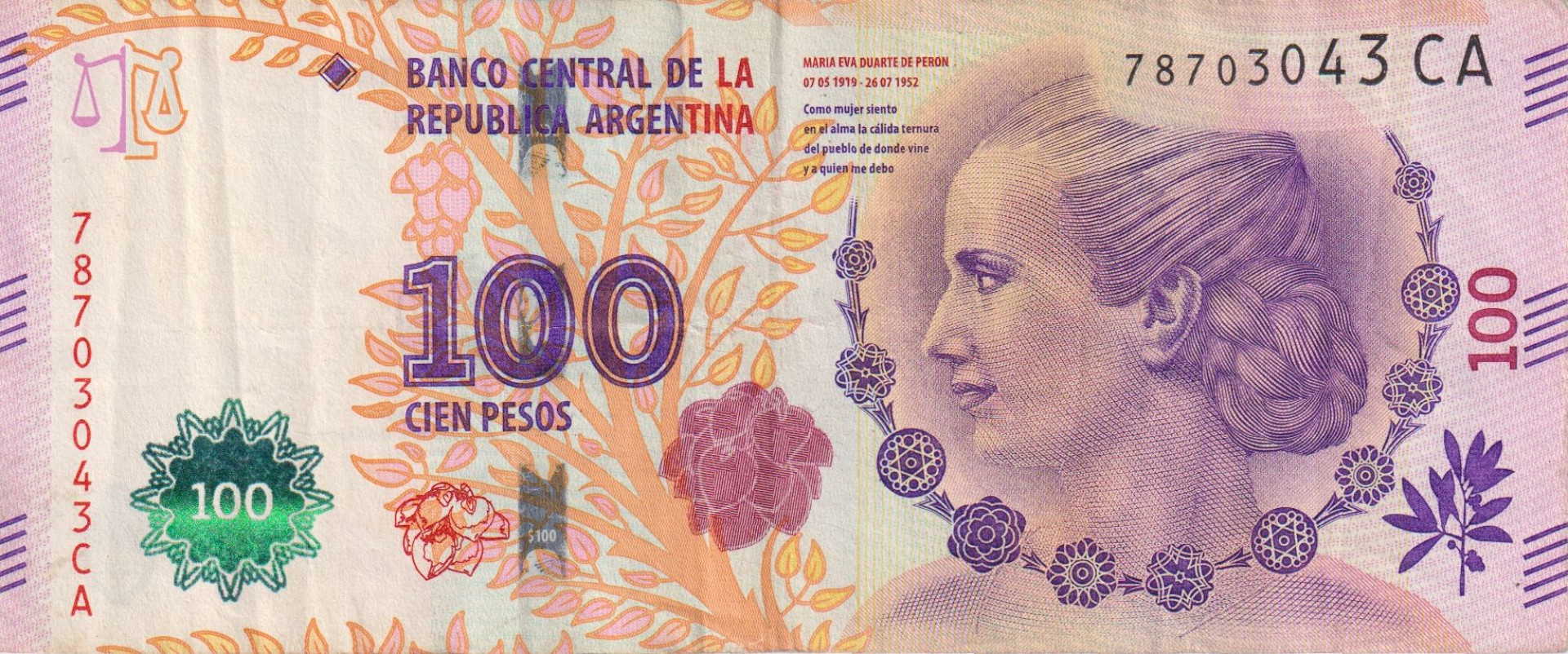 Argentina 100 peso 2016.-AV.-AB aláírás P 358