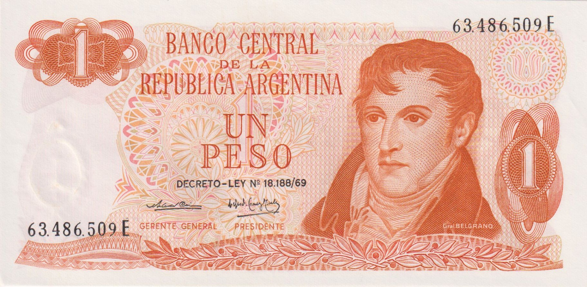 Argentina 1 peso 1974.  P 293