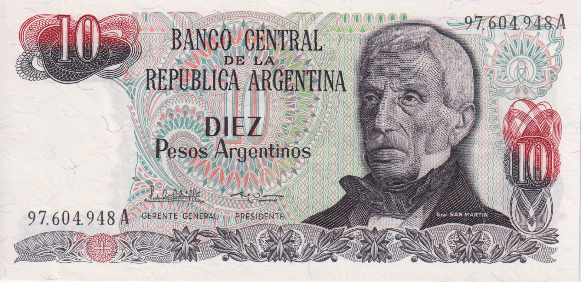 Argentina 10 pesos 1984.  P 313