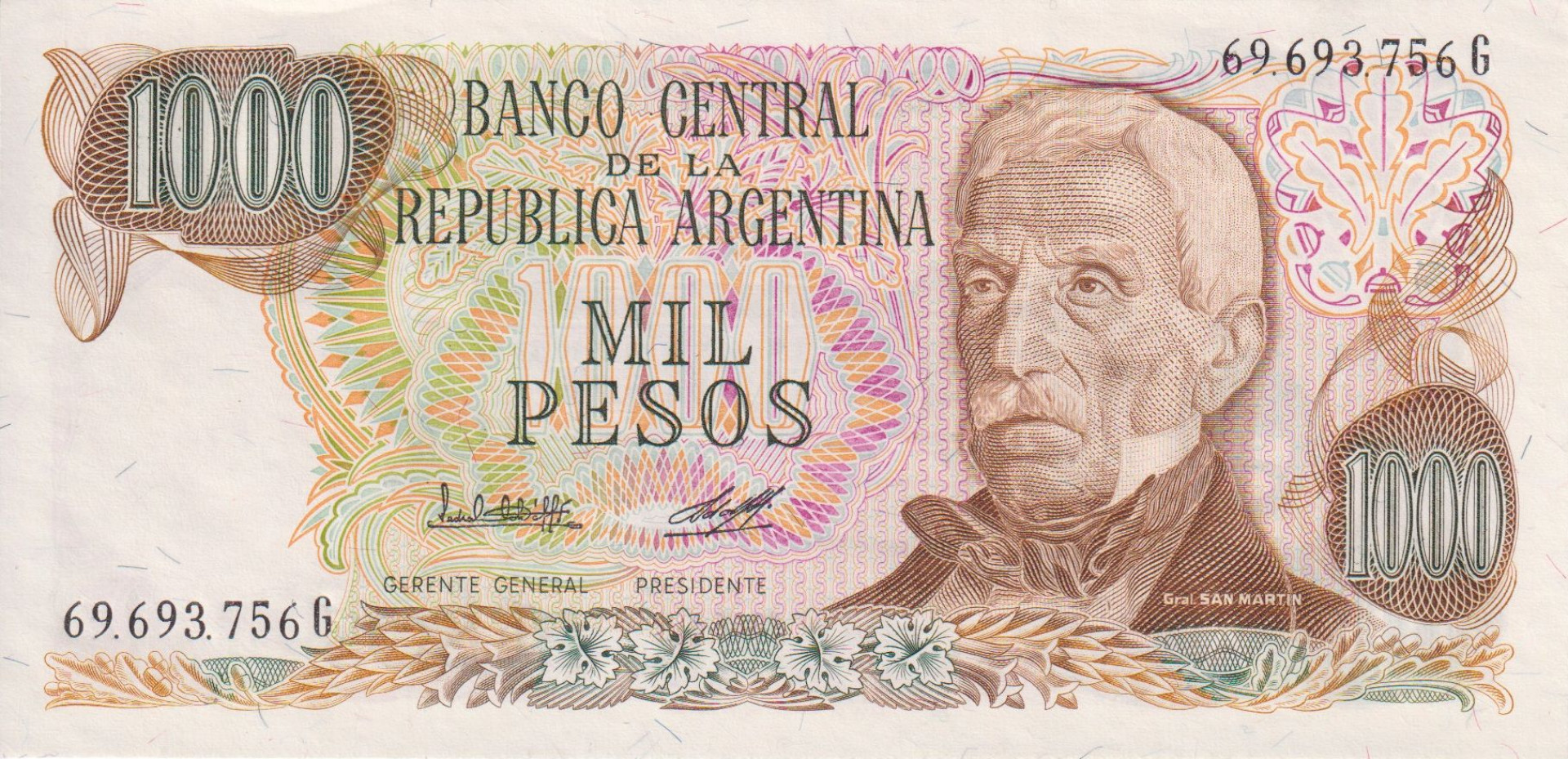 Argentina 1000 pesos 1980-1981.  P 304