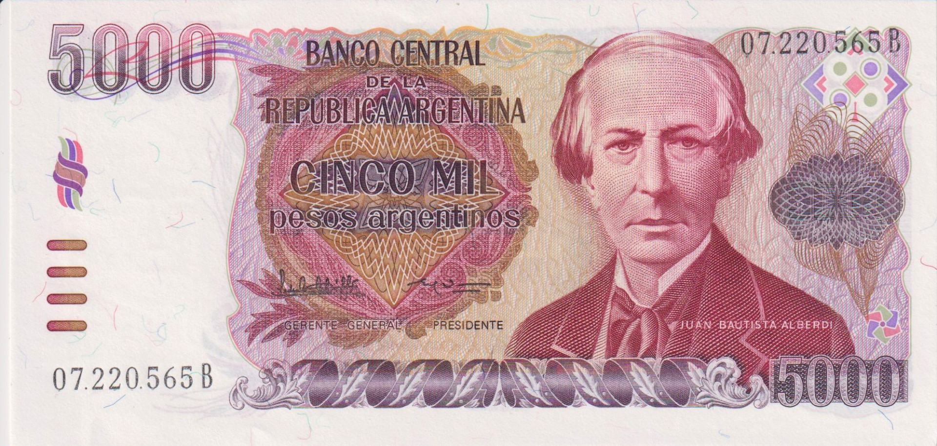 Argentina 5000 pesos 1984-1985.  P 318