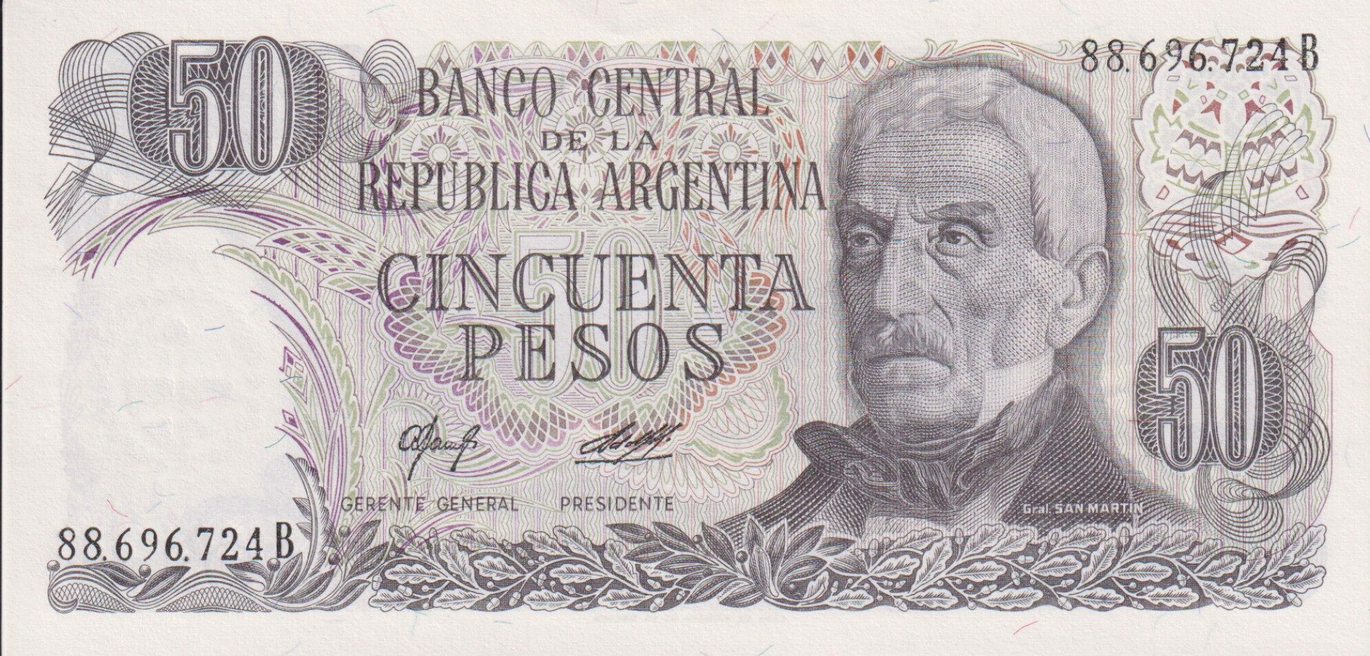 Argentina 50 pesos 1977.  P 301