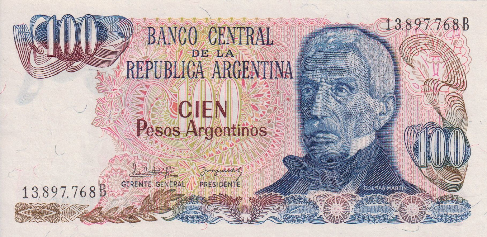 Argentina 100 pesos 1983.  P 315