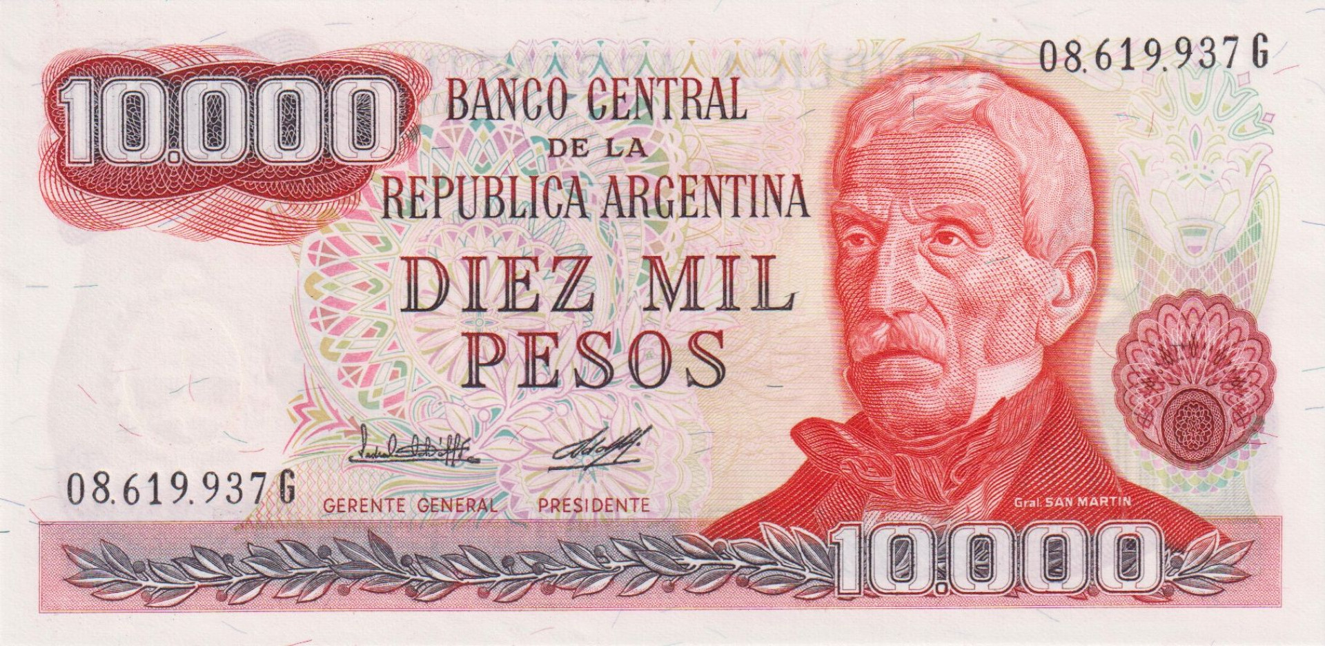 Argentina 10000 pesos 1979-1980.  P 306