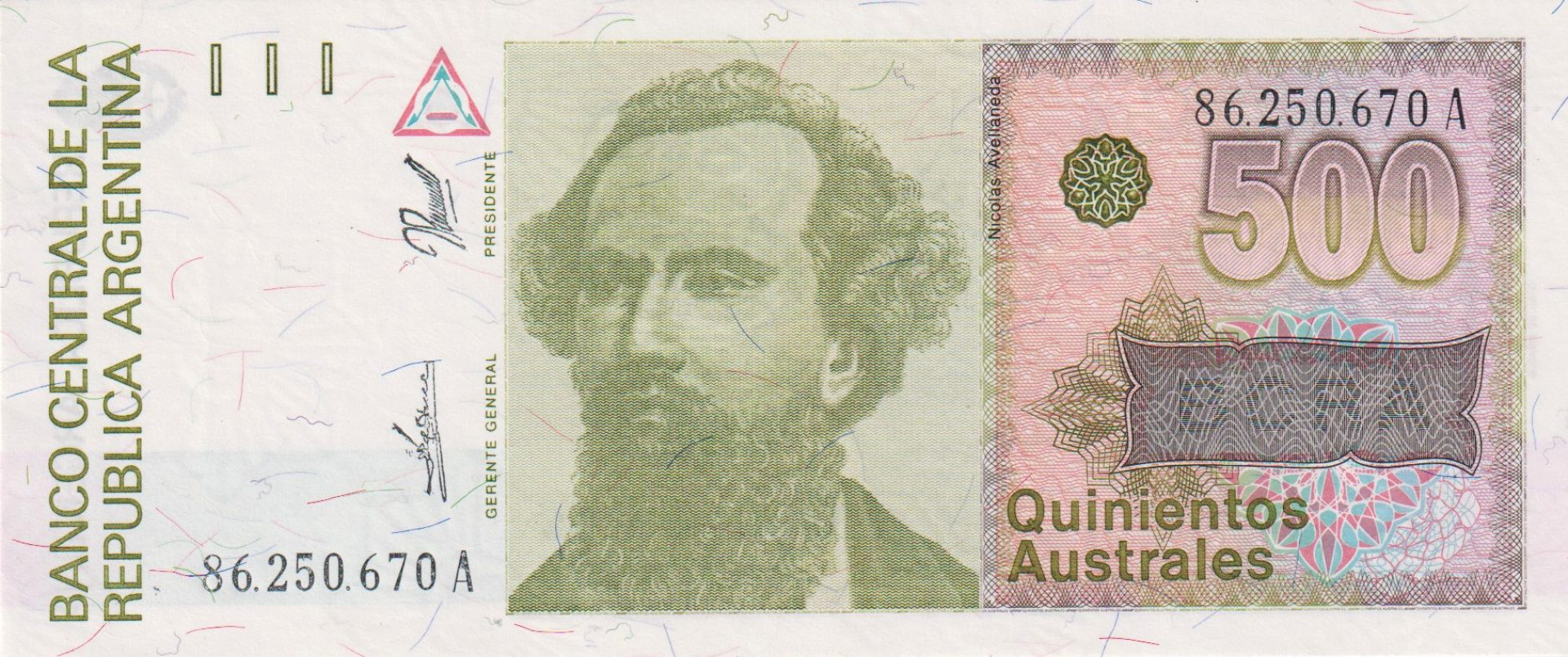 Argentina 500 pesos 1990.  P 328