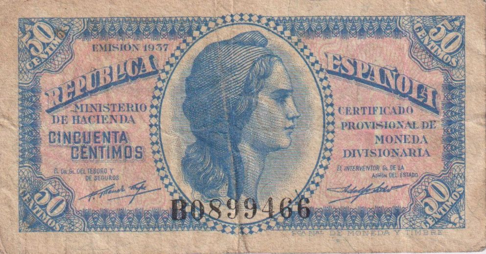 Spanyolország 50 centimos 1937. P 93
