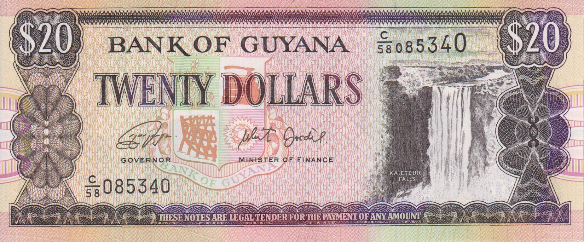 Guyana 20 dollars 1996-2025 P 30