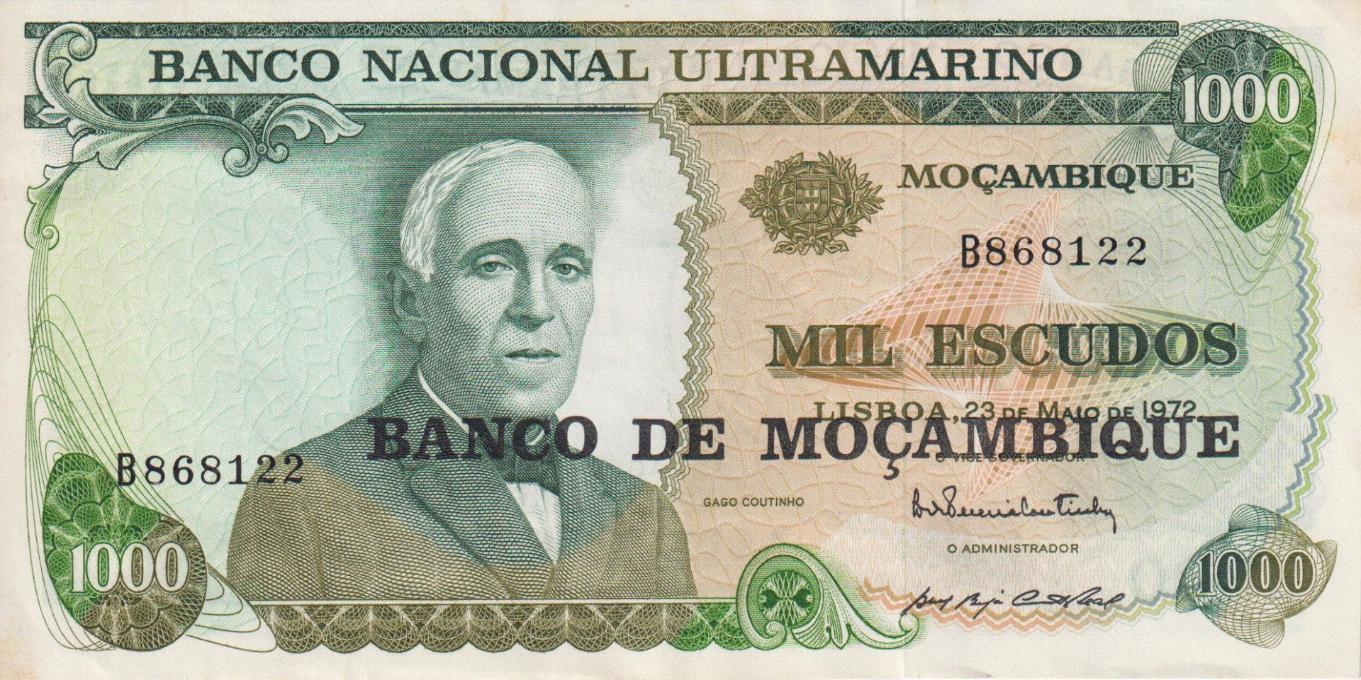 Mozambik 1000 escudos 1976. (1972) P 119