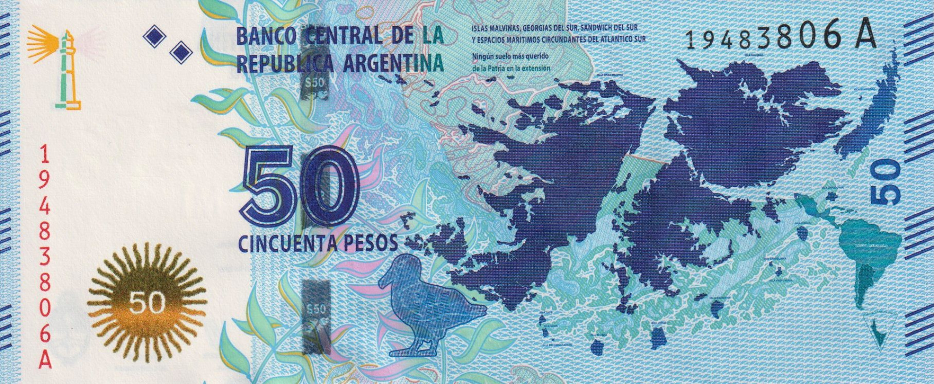 Argentina 50 pesos 2015. P 362