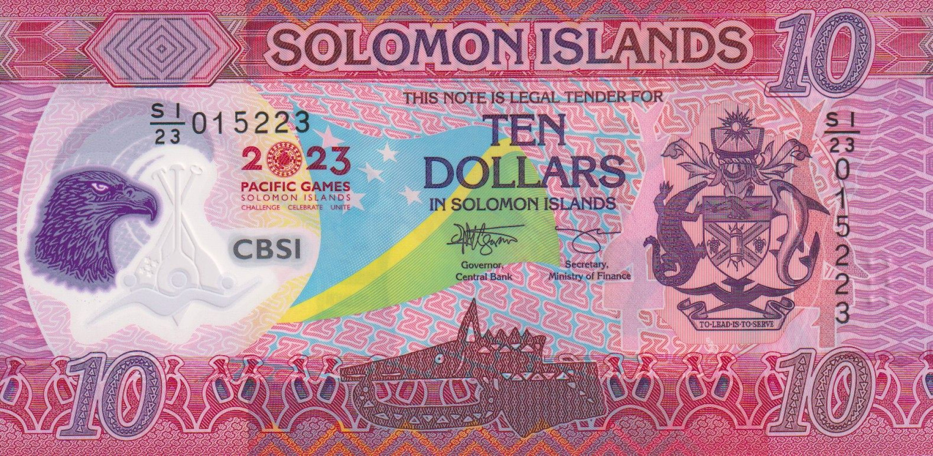 Salamon-sziget 10 dollars 2023. Polimer
