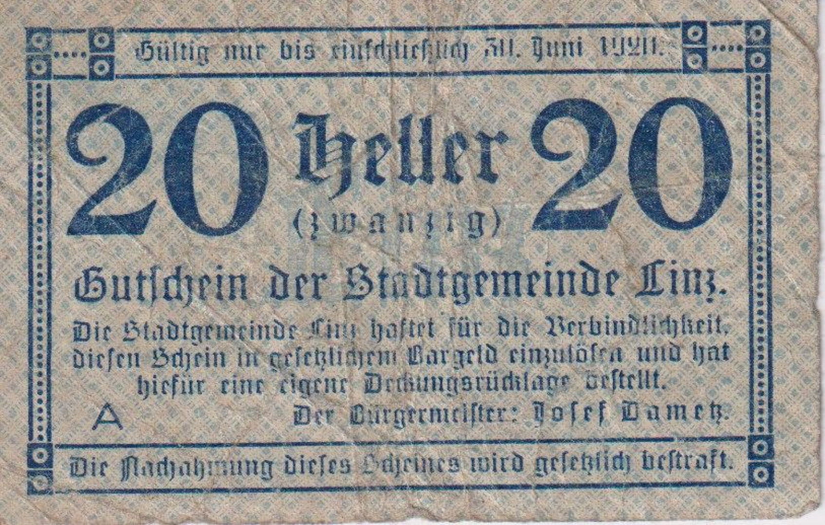 Linz 20 heller
