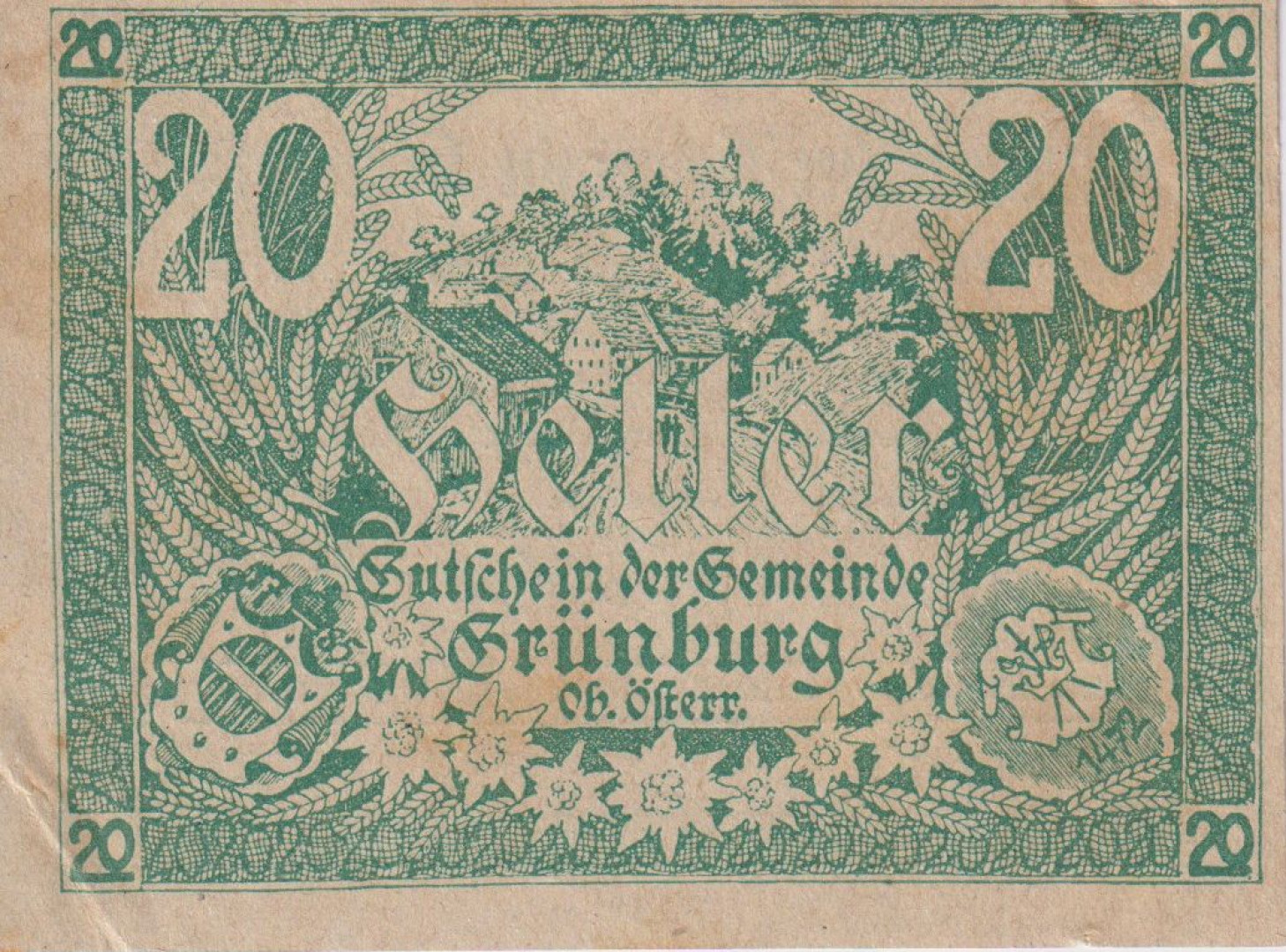 Grünburg 20 heller 1920