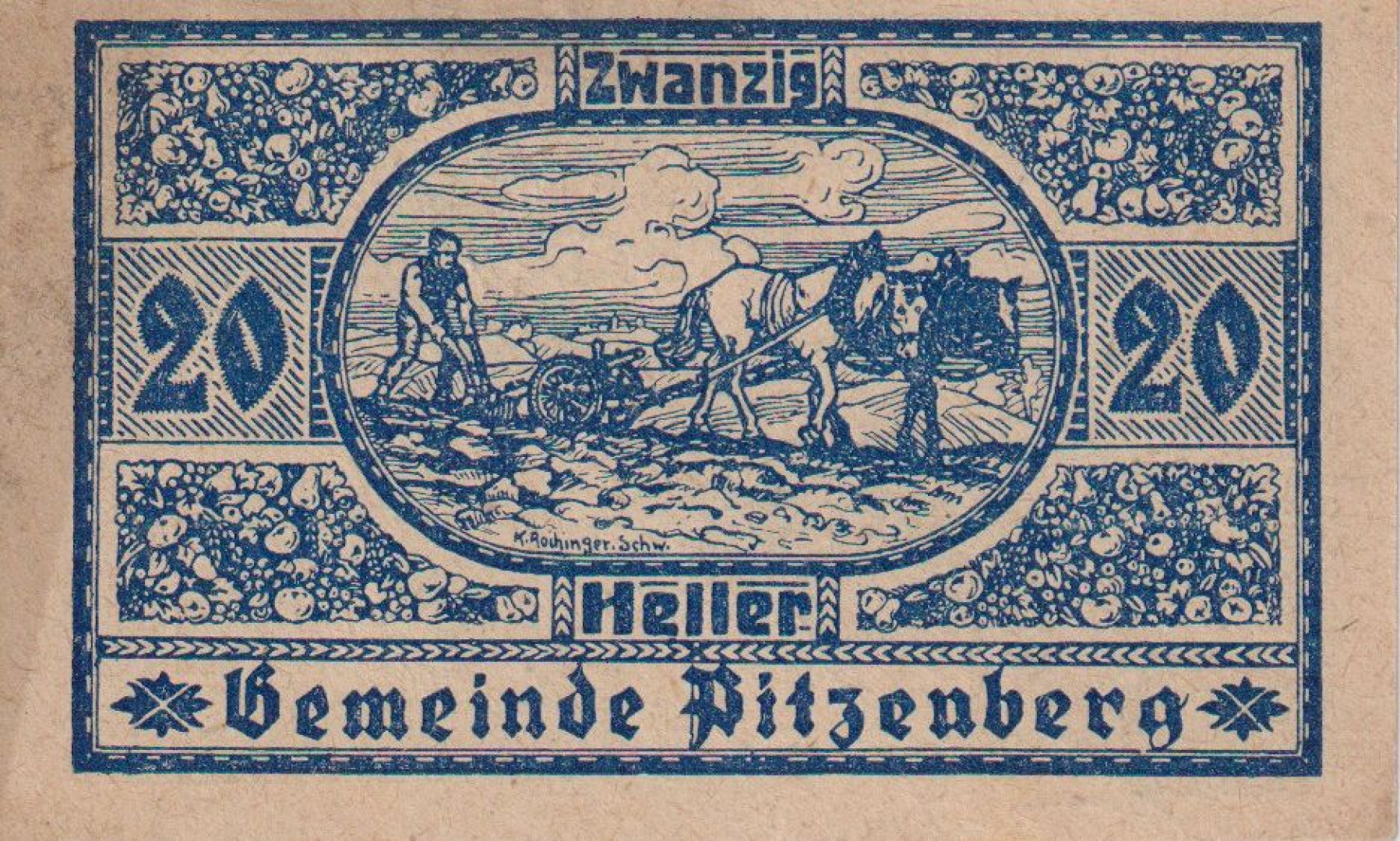 Pitzenberg 20 heller 1920