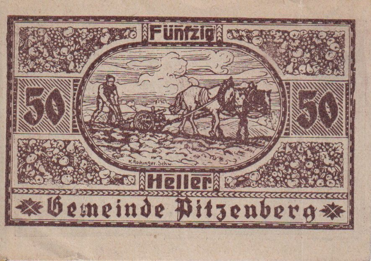 Pitzenberg 50 heller 1920