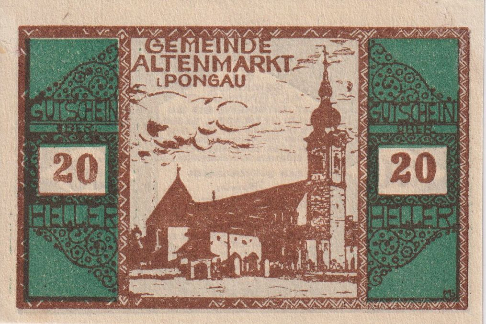 Altenmark im Pongau 20 heller 1920