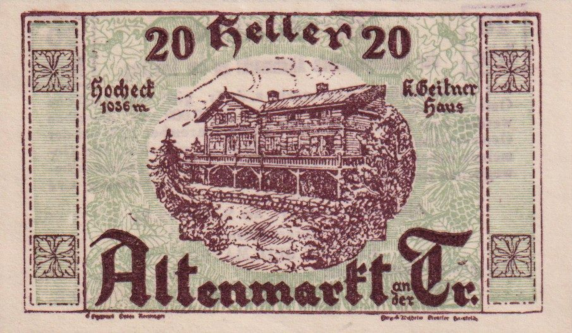 Altenmark a.d. Triesting 20 heller 1920