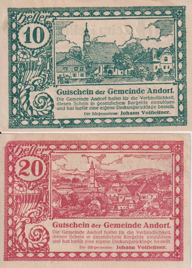 Andorf 10,20 heller 1920