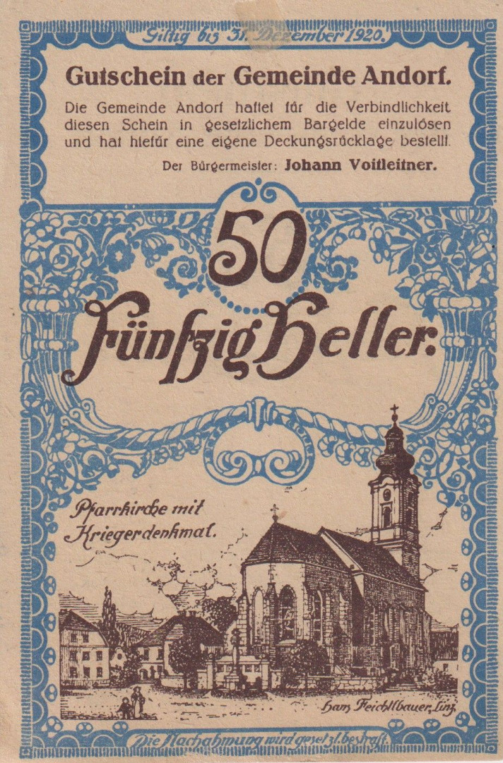 Andorf 50 heller 1920