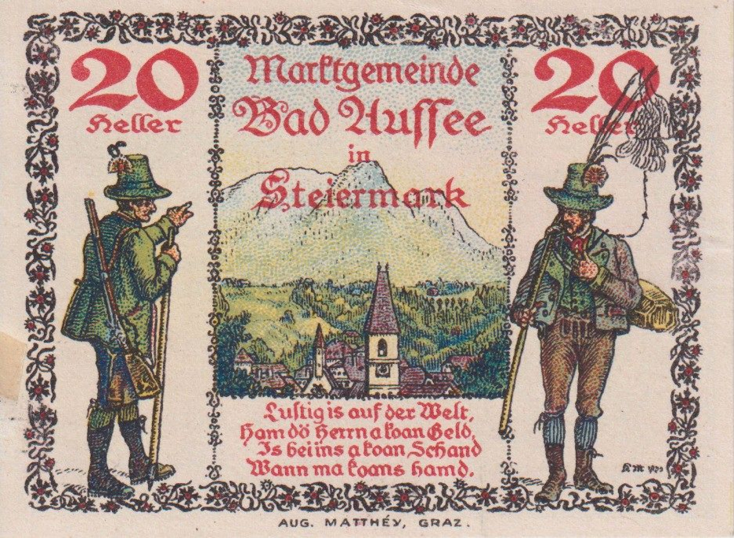 Bad Aussee 20 heller 1920
