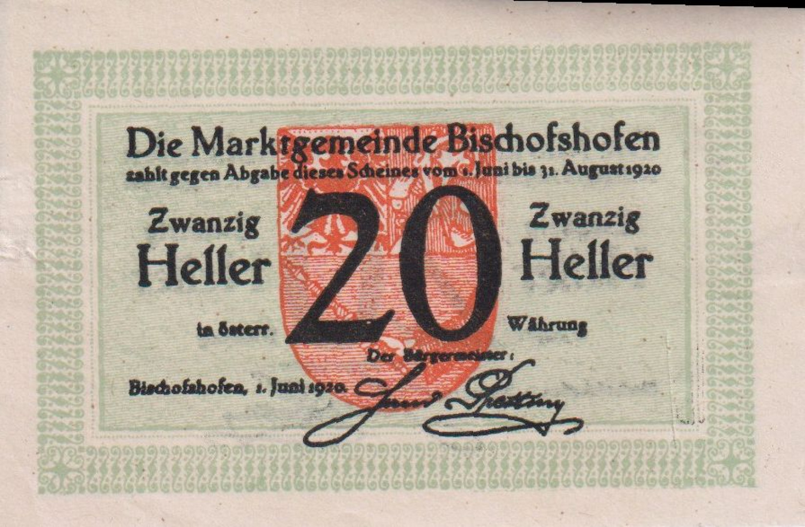 Bischofshofen 20 heller 1920
