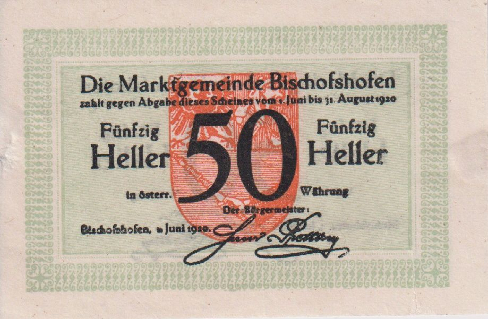 Bischofshofen 50 heller 1920