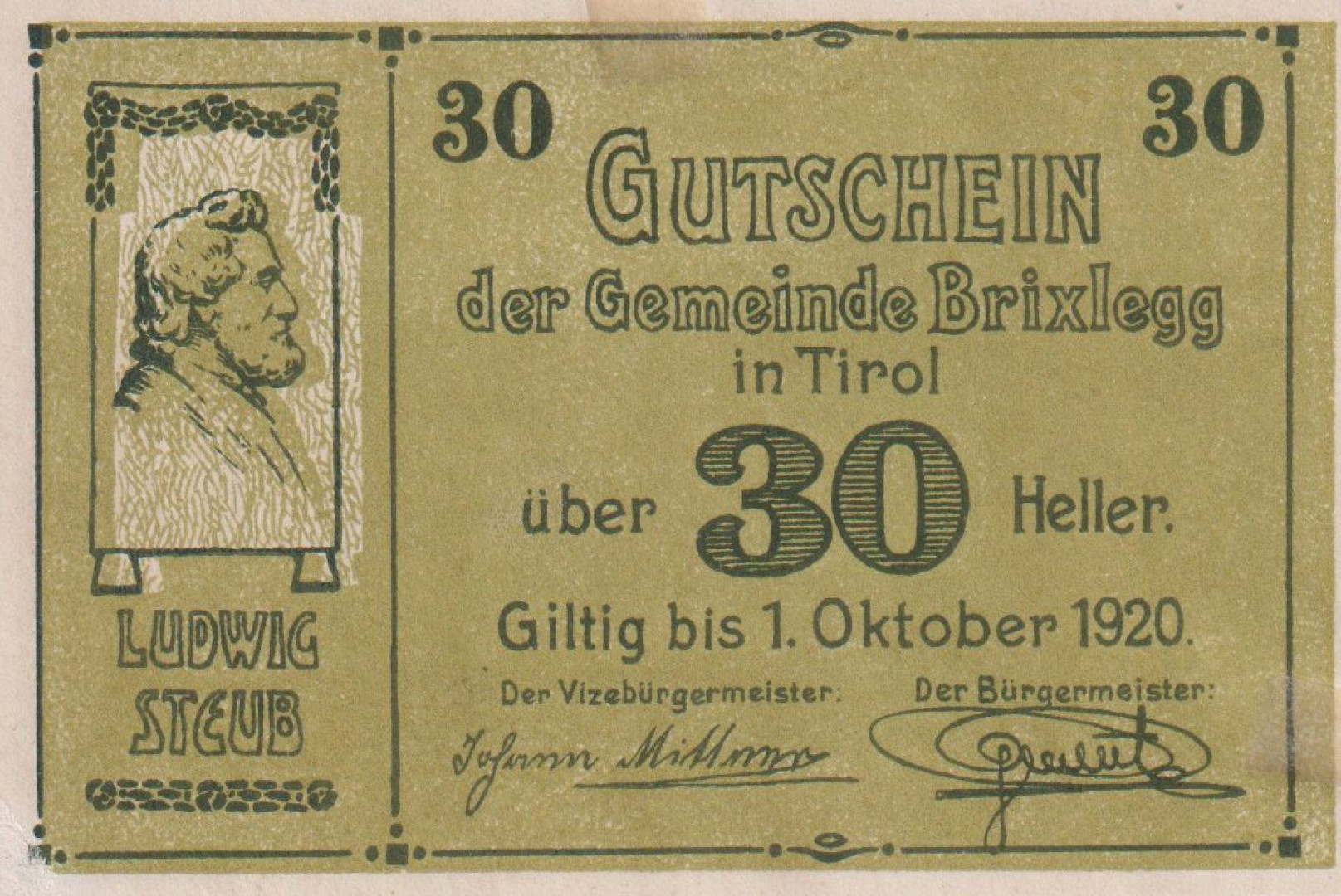 Brixlegg in Tirol 30 heller 1920