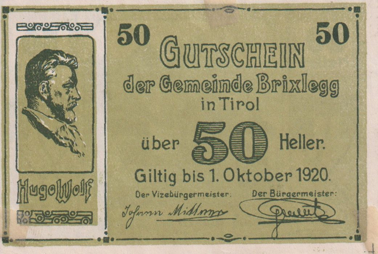 Brixlegg in Tirol 50 heller 1920