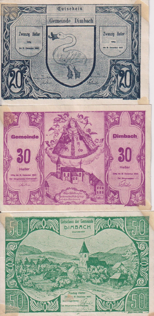 Dimbach 20,30,50 heller 1920