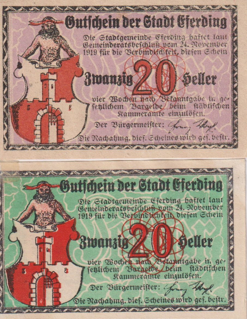 Eferding 20,20 heller 1920