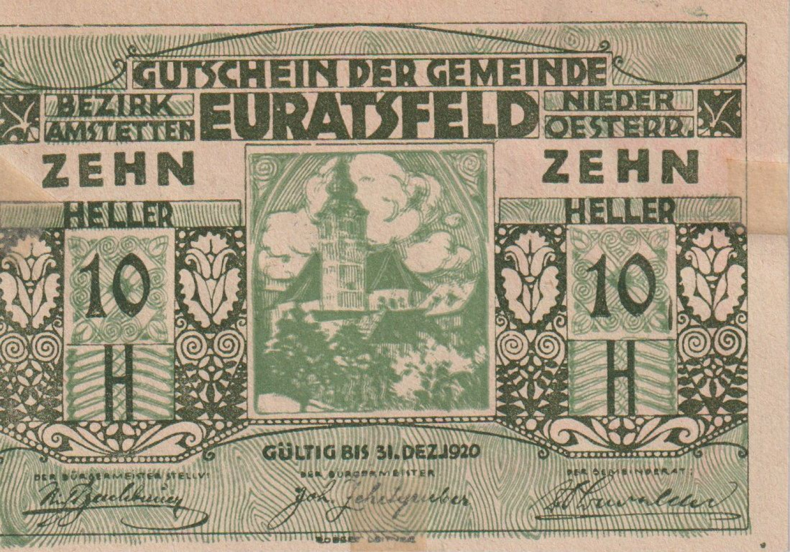 Euratsfeld 10 heller 1920