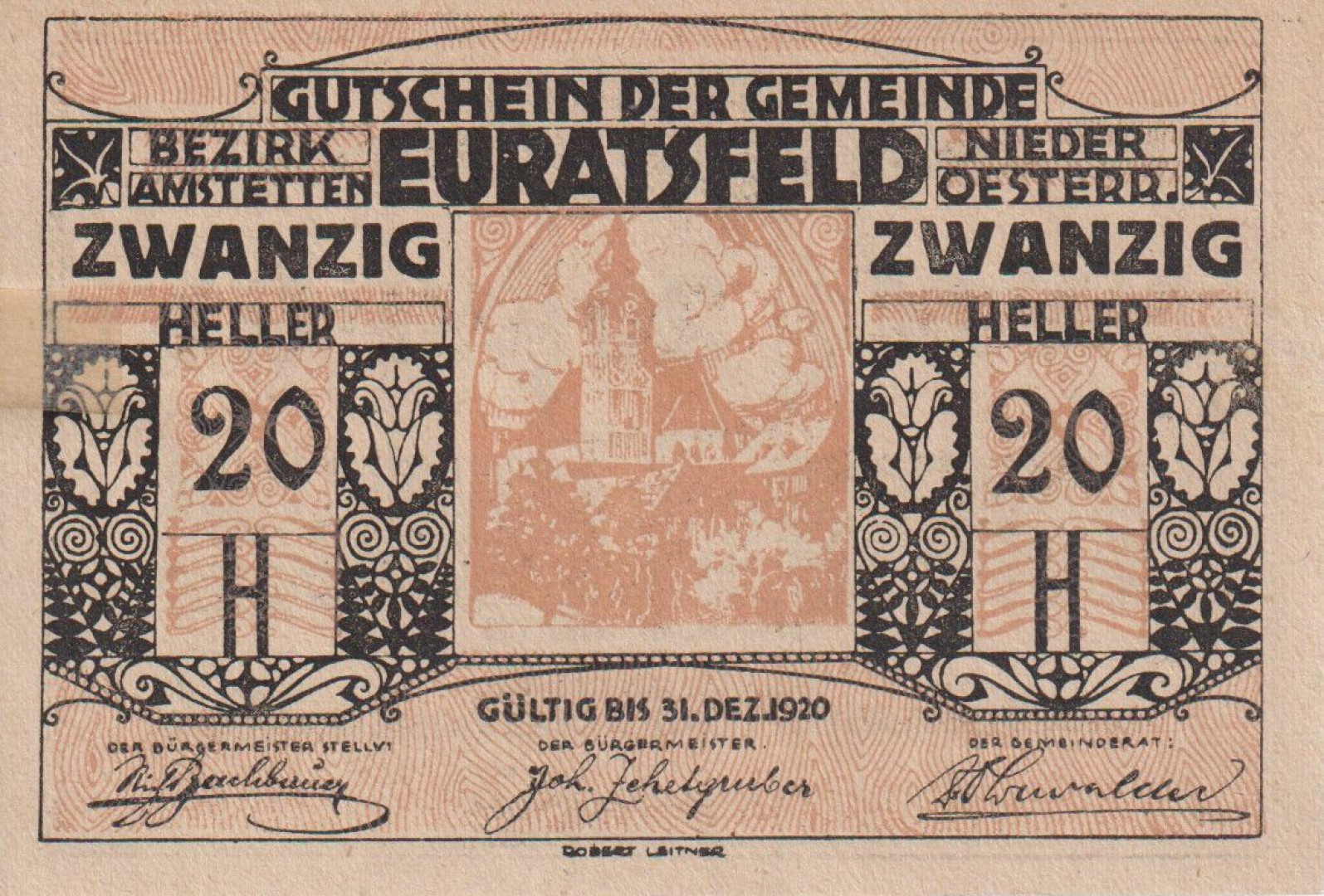Euratsfeld 20 heller 1920