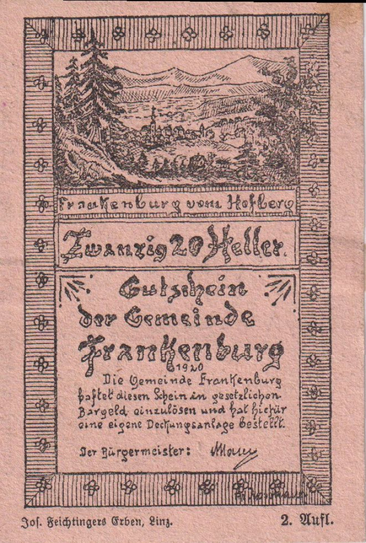 Frankenburg 20 heller 1920