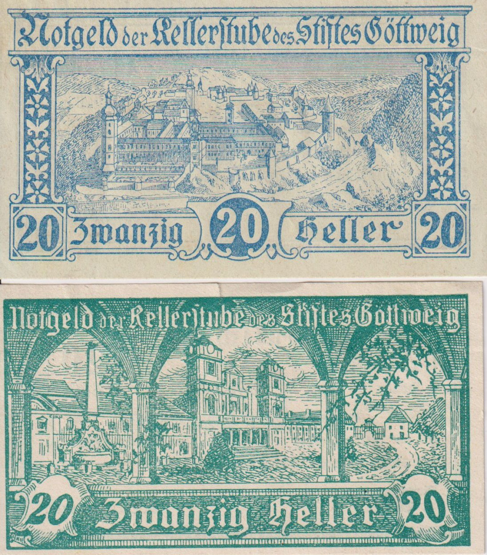 Göttweig 20,20 heller 1920 változatok