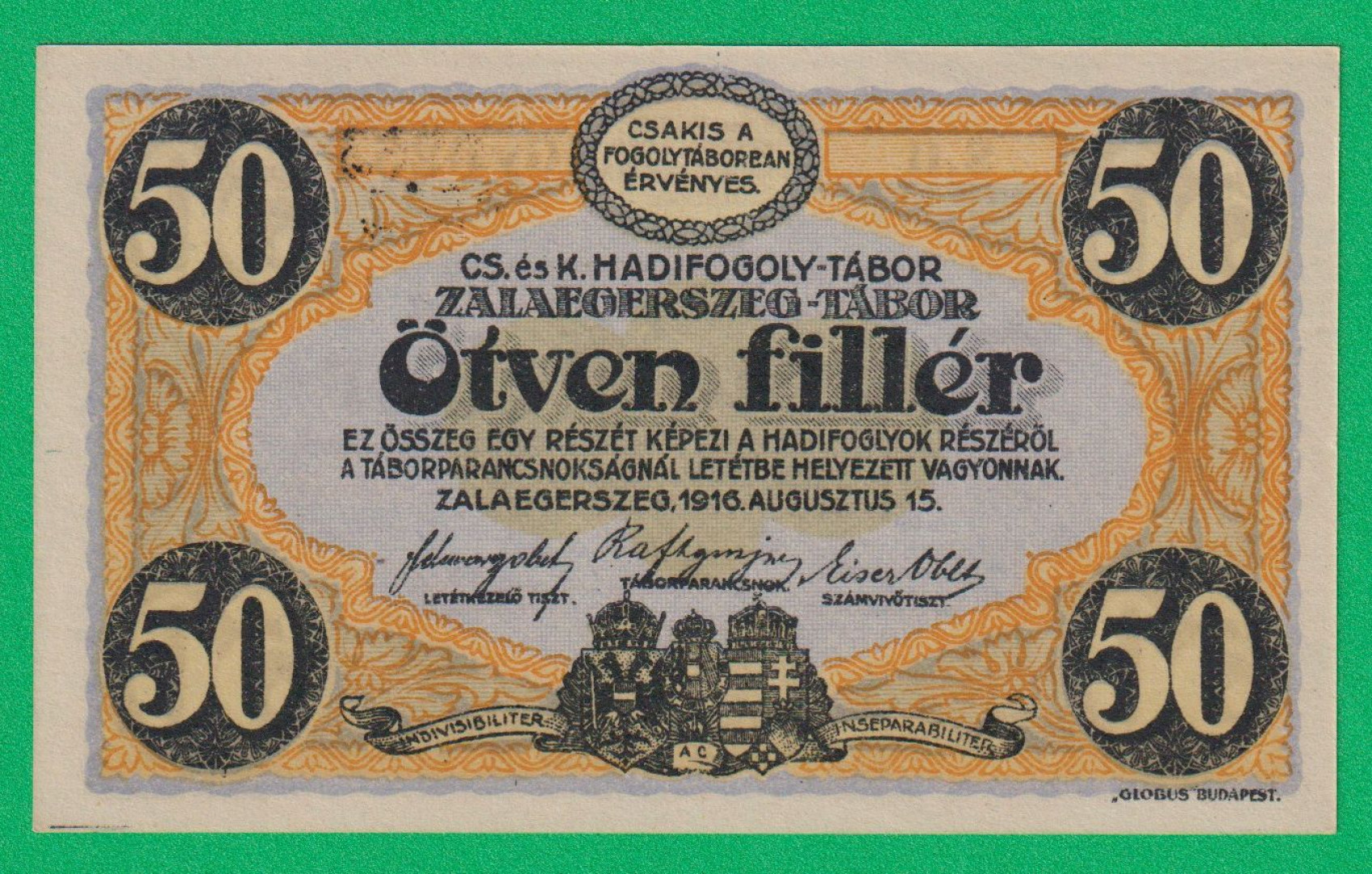 Zalaegerszeg 50 fillér 1916. S.11.-Gy.0254 hadifogolytábor
