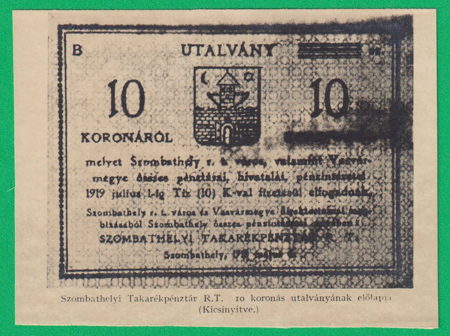 Magyar Tanácsköztársaság pénzei kiállítás melléklete