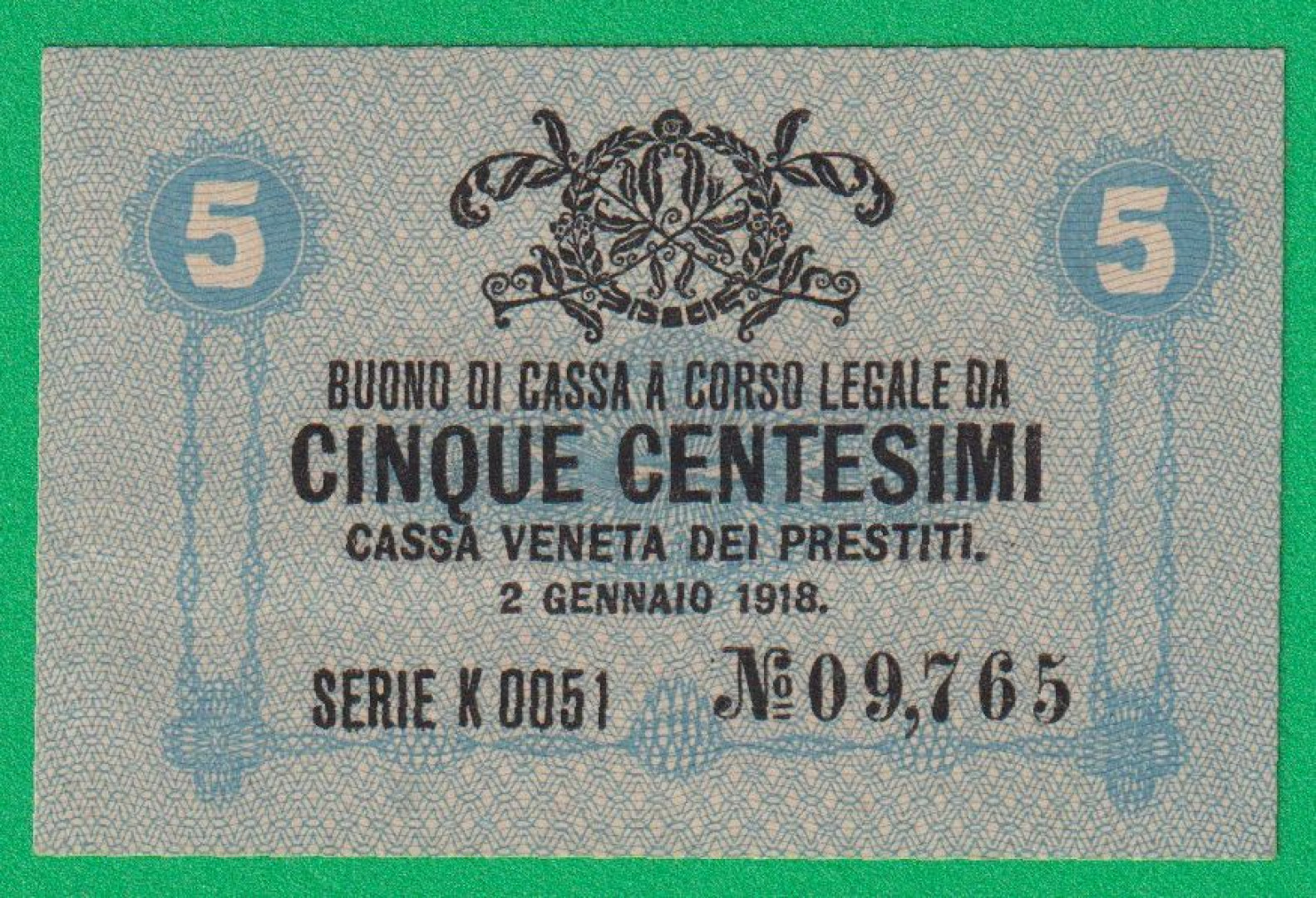 Olaszország 5 centesimi 1918.