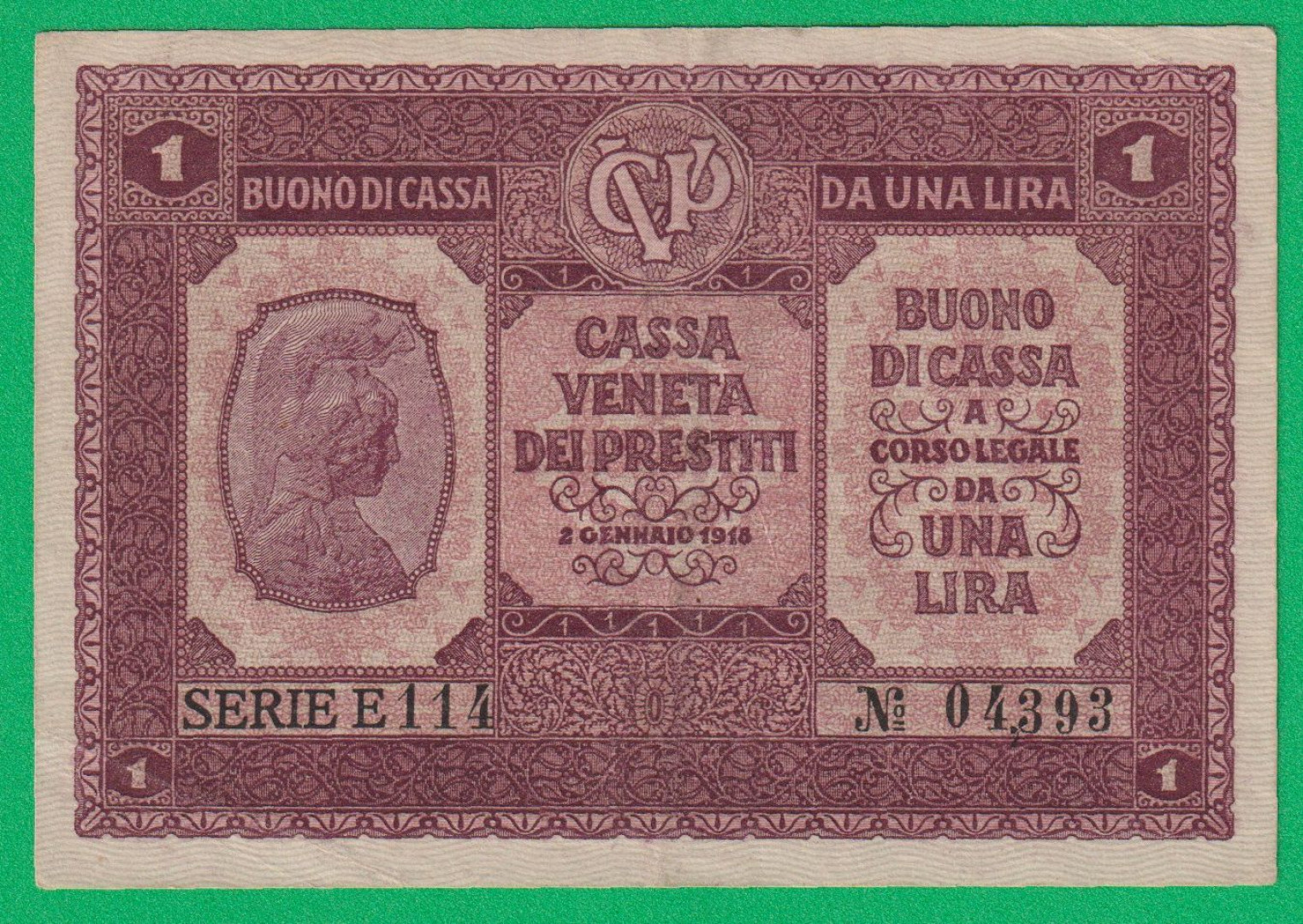 Olaszország 1 Lira 1918.