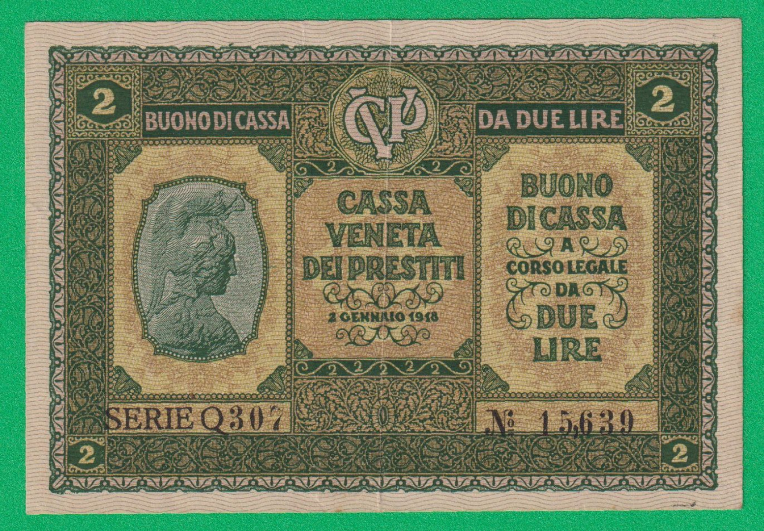 Olaszország 2 Lira 1918.