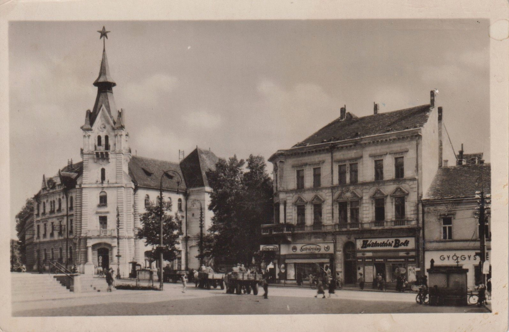 Kaposvár Fő tér, Tanácsháza 1956.