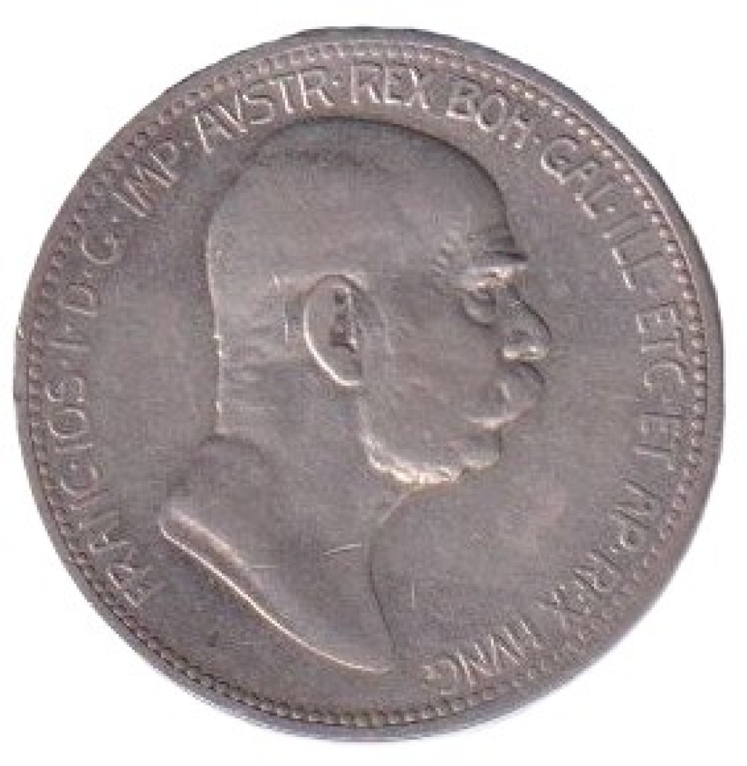 1 Korona 1908. Ferenc J. (L)