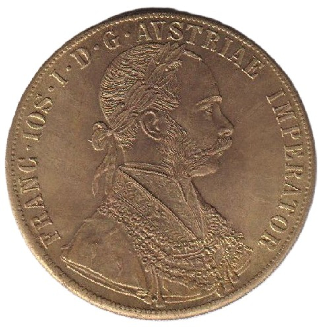 4 dukát 1875. aranyozott bronz Replika (L)