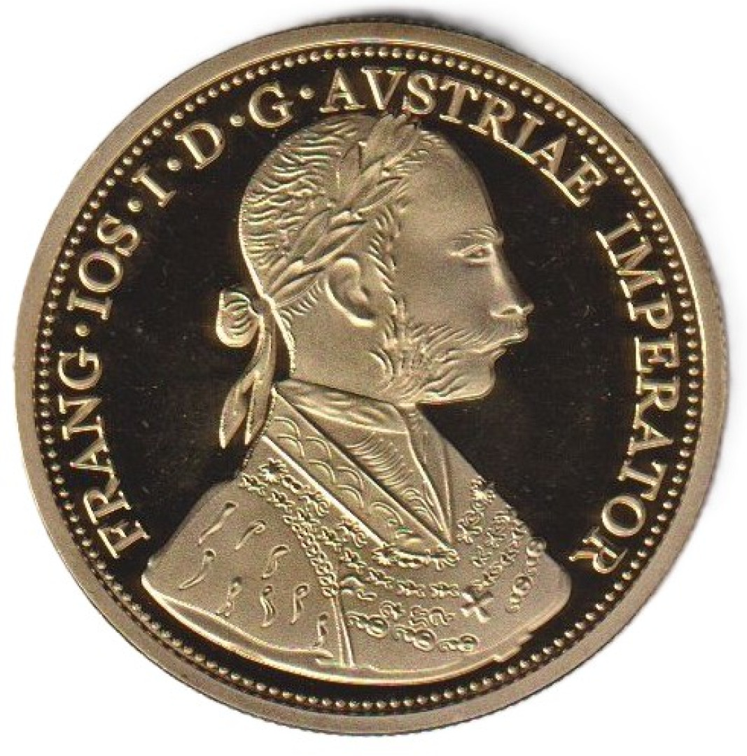 4 dukát 1915. aranyozott bronz Replika (L)
