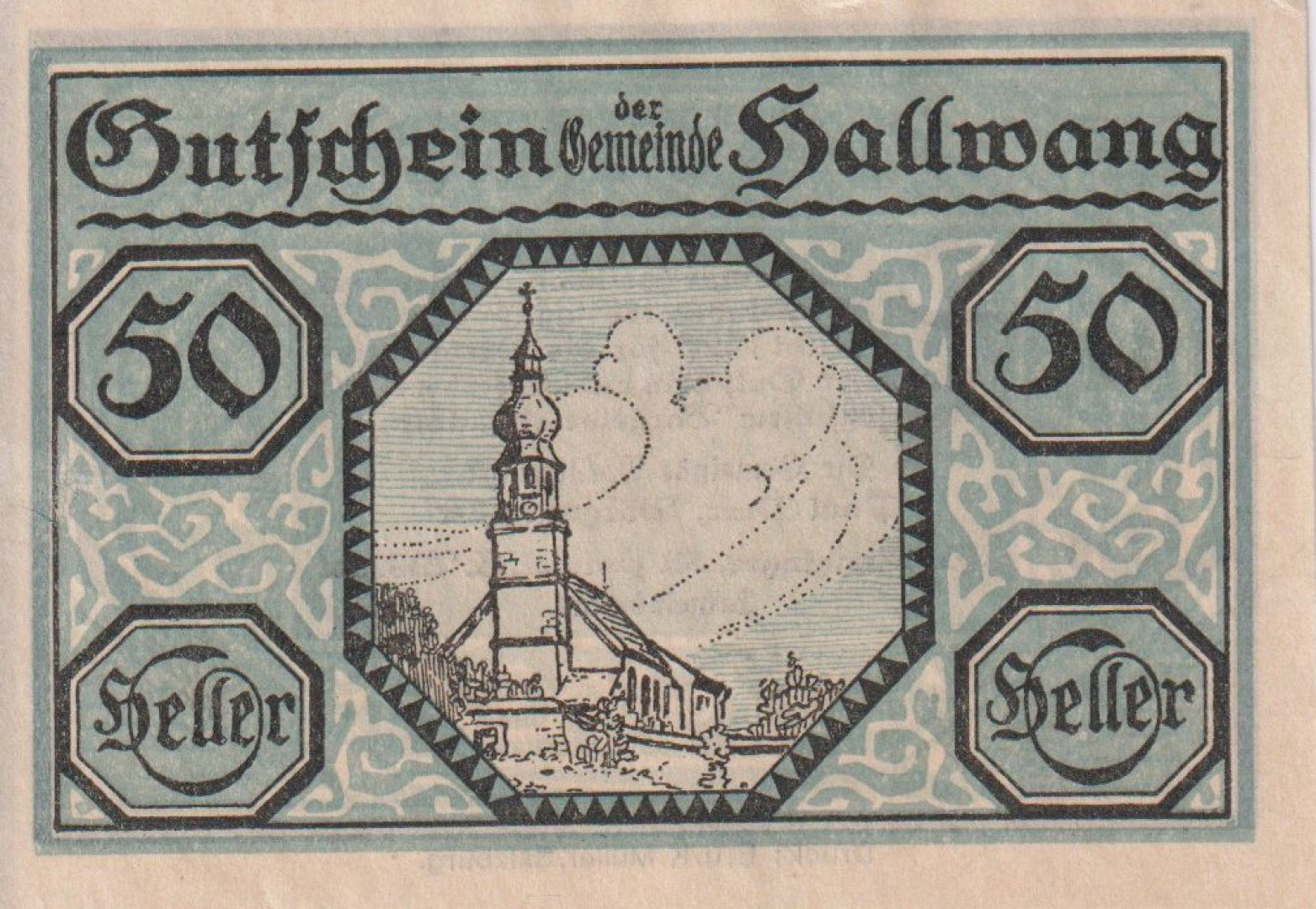 Hallwang 50 heller 1920.