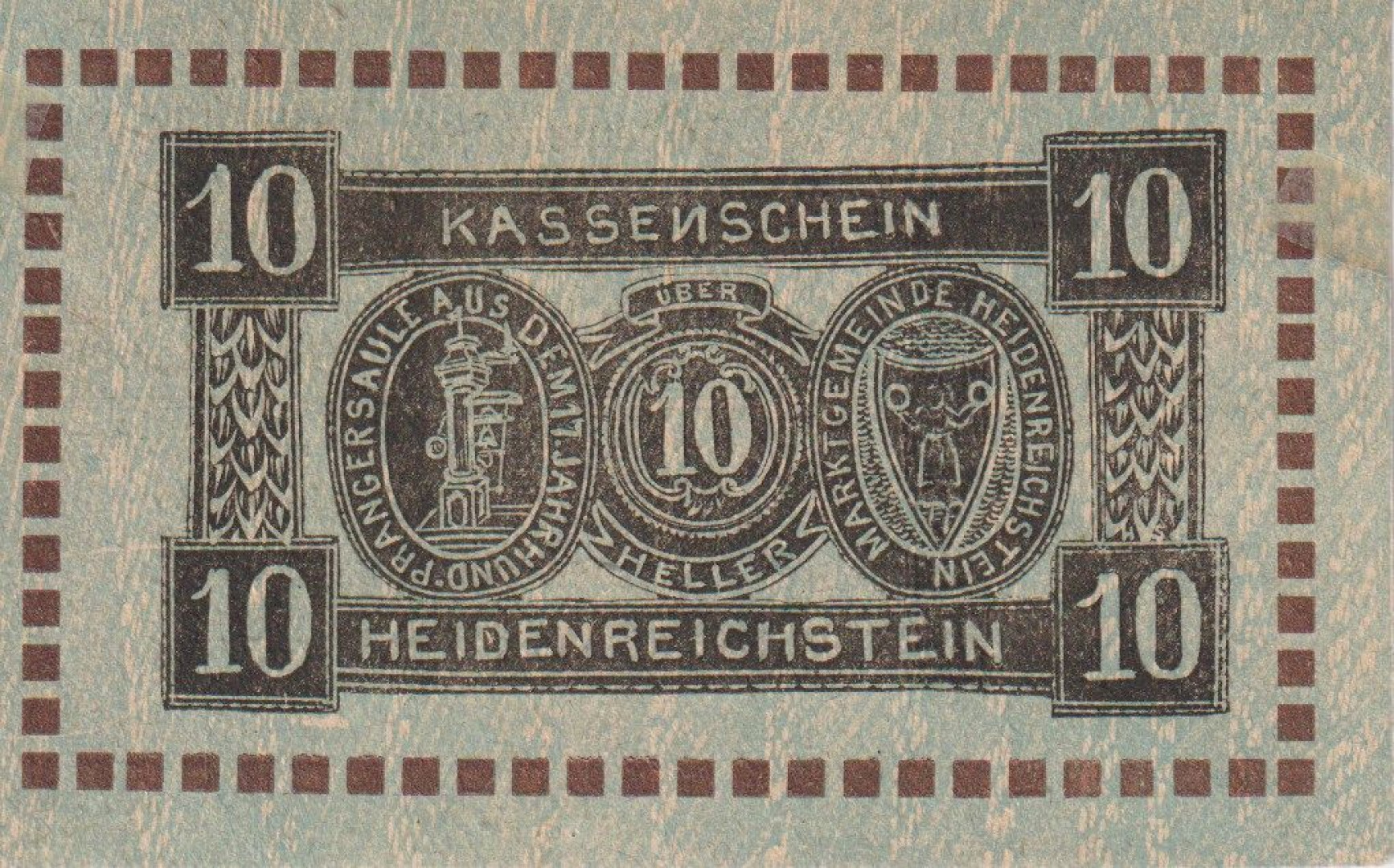 Heidenreichstein 10 heller 1920. 2.kiadás